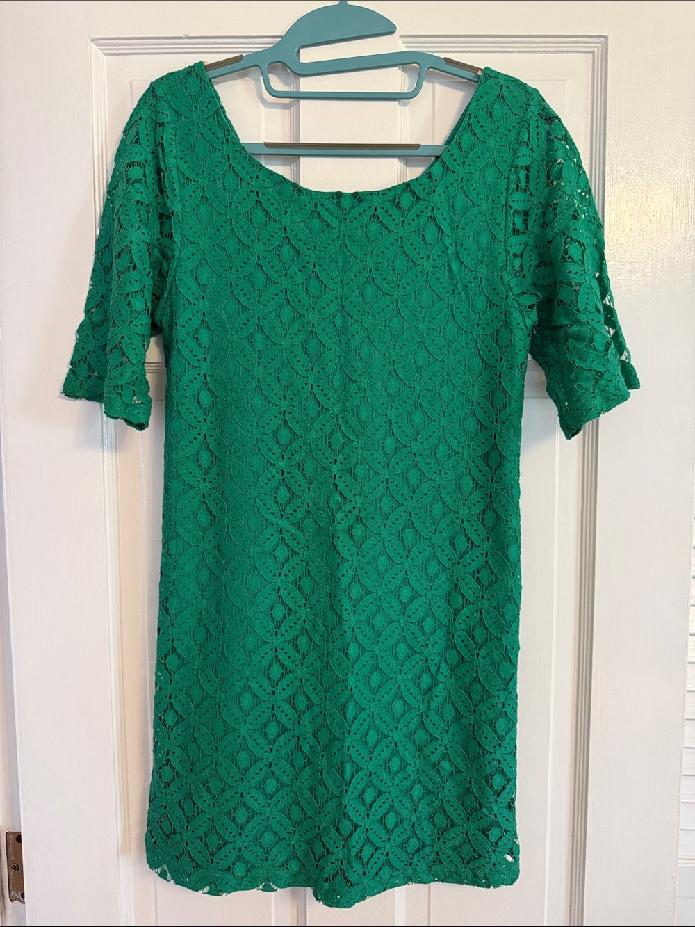 Love Notes Emerald Green Lace Mini Dress